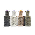 Dubai Hot Sale Low MOQ 10ml Black Metallic Luxury Empty in Stock Perfume Dropper Glass Bottle with Screw Cap Screen Printing Box