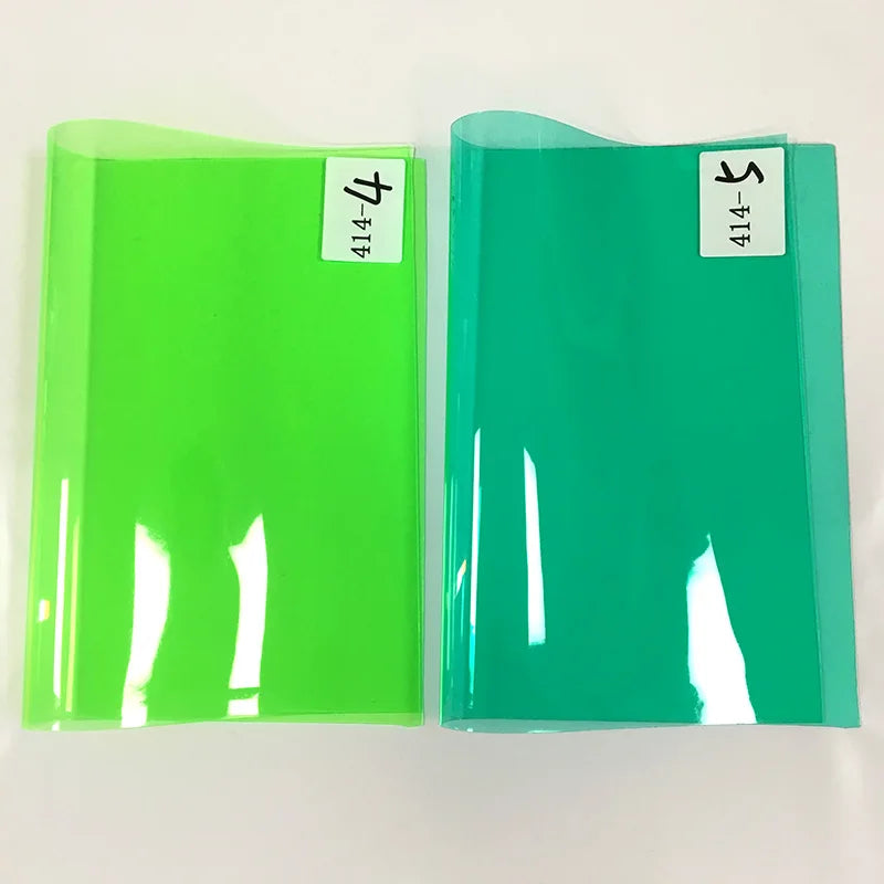 0.8 mm Wholesale Factory Fluorescent Colored Transparent Soft PVC Film for Bags and Shoes Sandals