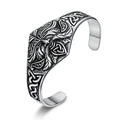 Custom 2025 New Jewelry Customized Retro Viking Solider Open Bangle Wristband Curved Stainless Steel Men's Bangles