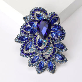 LUOXIN Luxury Clothing Accessories Beauty Rhinestone Crystal Flower Brooches for Women