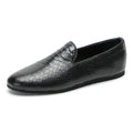 Fashion Men's Genuine Leather Foldable Solid Premium Height Increasing Office & Career Shoes Slip-On Loafers Soft Sole