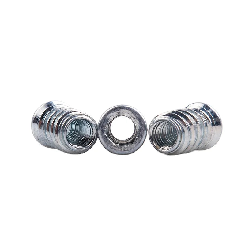 Factory Stock Custom Furniture Threaded Insert Wood Nut 38 M4 M5 M6 M8 M10 Type D Rivet Nut M6*13 Mdf Insert Nut for Wood