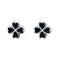 Fashion Simple Jewelry 925 Sterling Silver Four Leaf Clover Stud Earrings for Women Girls