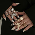 7Pcs/Set INS Stackable Smooth Irregular Metal Butterfly Rings for Women Trendy Lady Simple Finger Ring Fashion Jewelry Gift 2025 MegaBDM