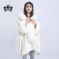 Elegant Women Ladies Spring Hooded Loose Style Cashmere Coat Trendy Irregular Length Double Face Cashmere Coat