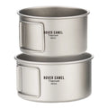 Titanium Bowl Set Super Lightweight Camping Cookware Set Outdoor Tableware Cooking Tool with Folding Handle