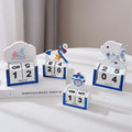 Eco-Friendly Mediterranean Time Date Plate HYE09 Wooden Calendar Ornaments Nautical Mini Card for Desktop Decoration