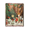 Custom Design Ang Logo Cotton and Polyester Outdoor Picnic Throw Jacquard Tapestry Woven Blanket