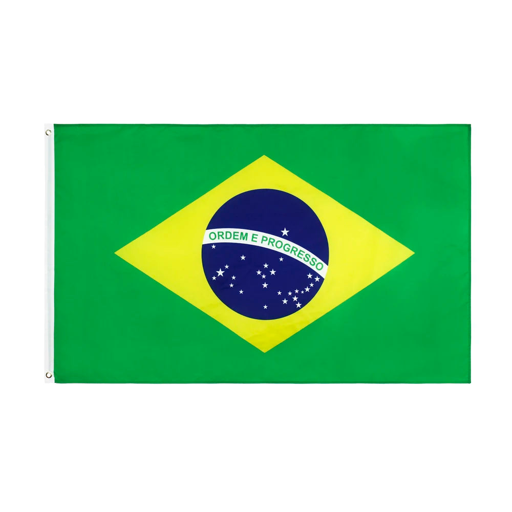 Ready to Ship 100% Polyester Double Sided Print Brazilian National Flag