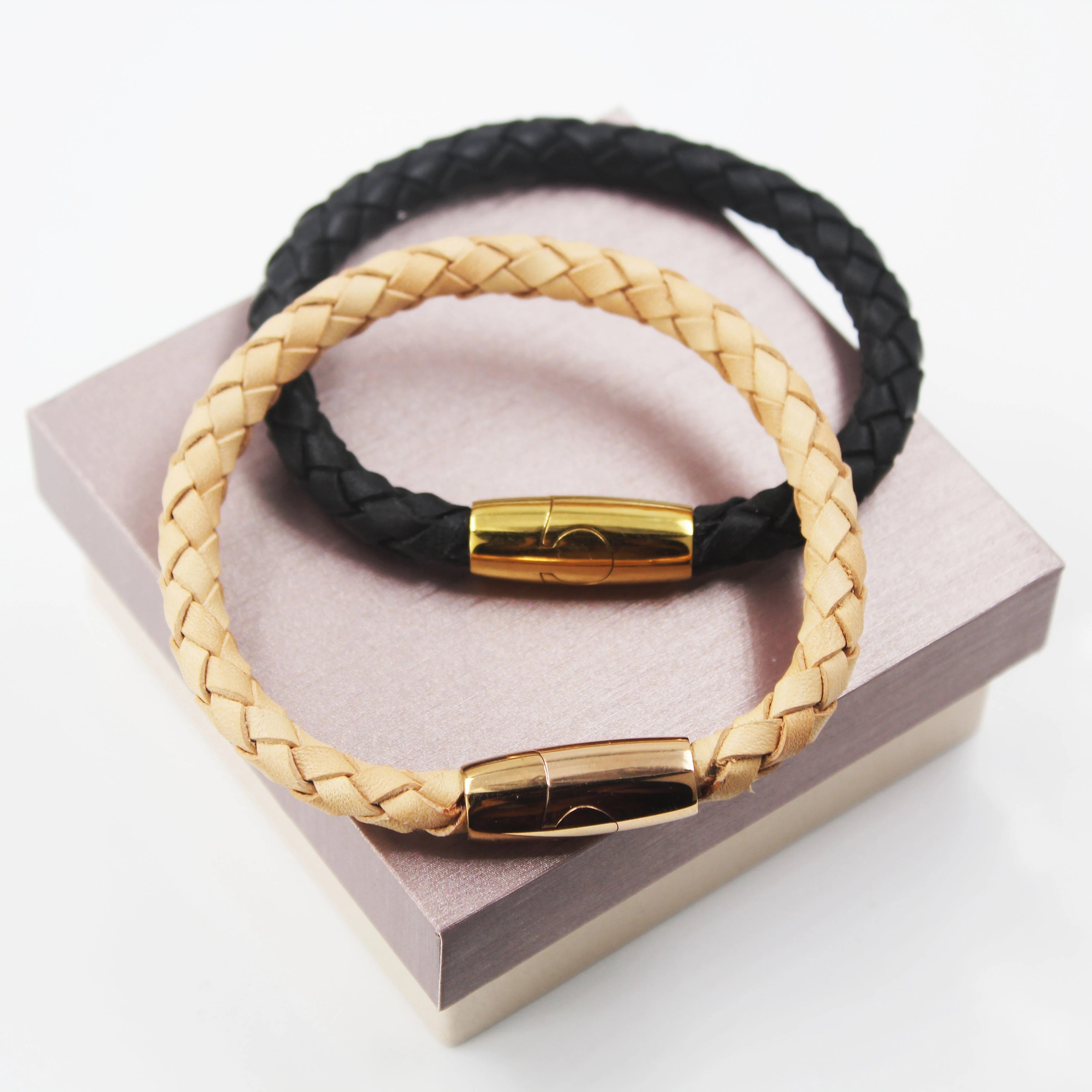 BMZ 2025 New 6 mm Men Quality Top Layer Good Hand Feeling Leather Vintage Bracelets
