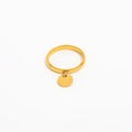 Joolim Jewelry 18K Gold Plated Statement Dot Pendant Stainless Steel Band Rings for Women