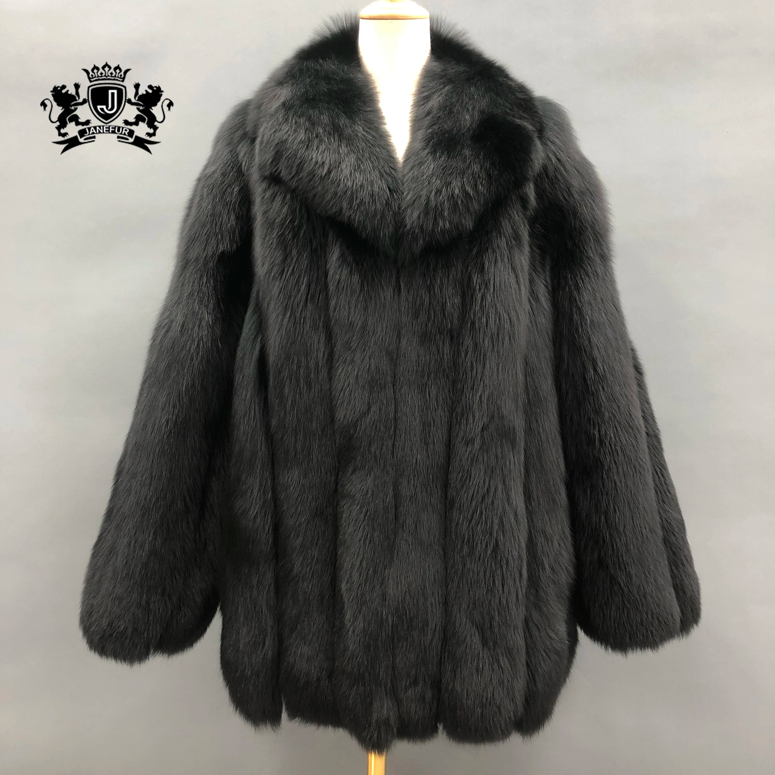 Winter Spring Men Luxury Full Pelt Fox Fur Jacket Turn Down Collar Comfortable Fluffy Vertical Stripe Real Fox Fur Jacket