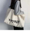2024 Factory Wholesale Large Capacity Durable Casual Letters Printing Canvas Cotton Tote Shopping Yoga Travel Bags