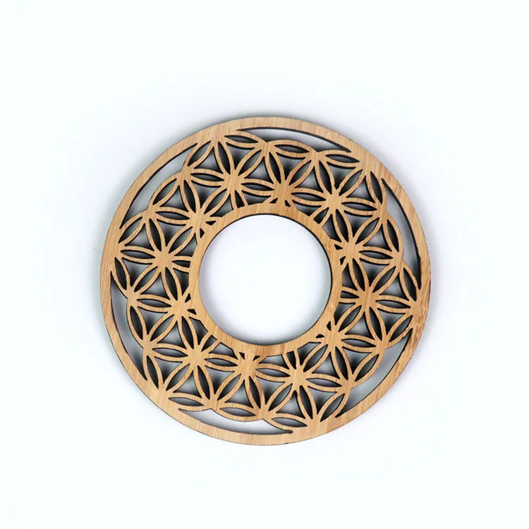 Laser Cut Bamboo Coaster Set | Geometric Pattern Eco Coasters