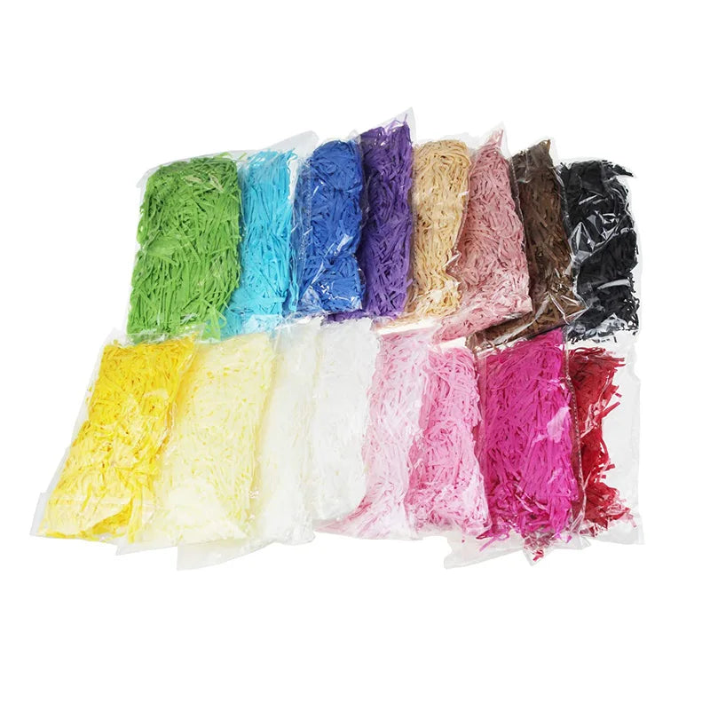 Wholesale Multicolor Raffia Paper Shredded Crinkle Confetti DIY Gift Wrap and Basket Filler