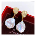 Fashion Jewelry Latest Design Natural Pearl Earrings 14K Gold Plated Pearl Petals Baroque Pearl Earrings