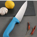 Garwin 10-Inch Japanese Chef Knife Blue Durable Plastic PP Handle 3CR13 Stainless Steel Blade High-Polish Finish Ambidextrous