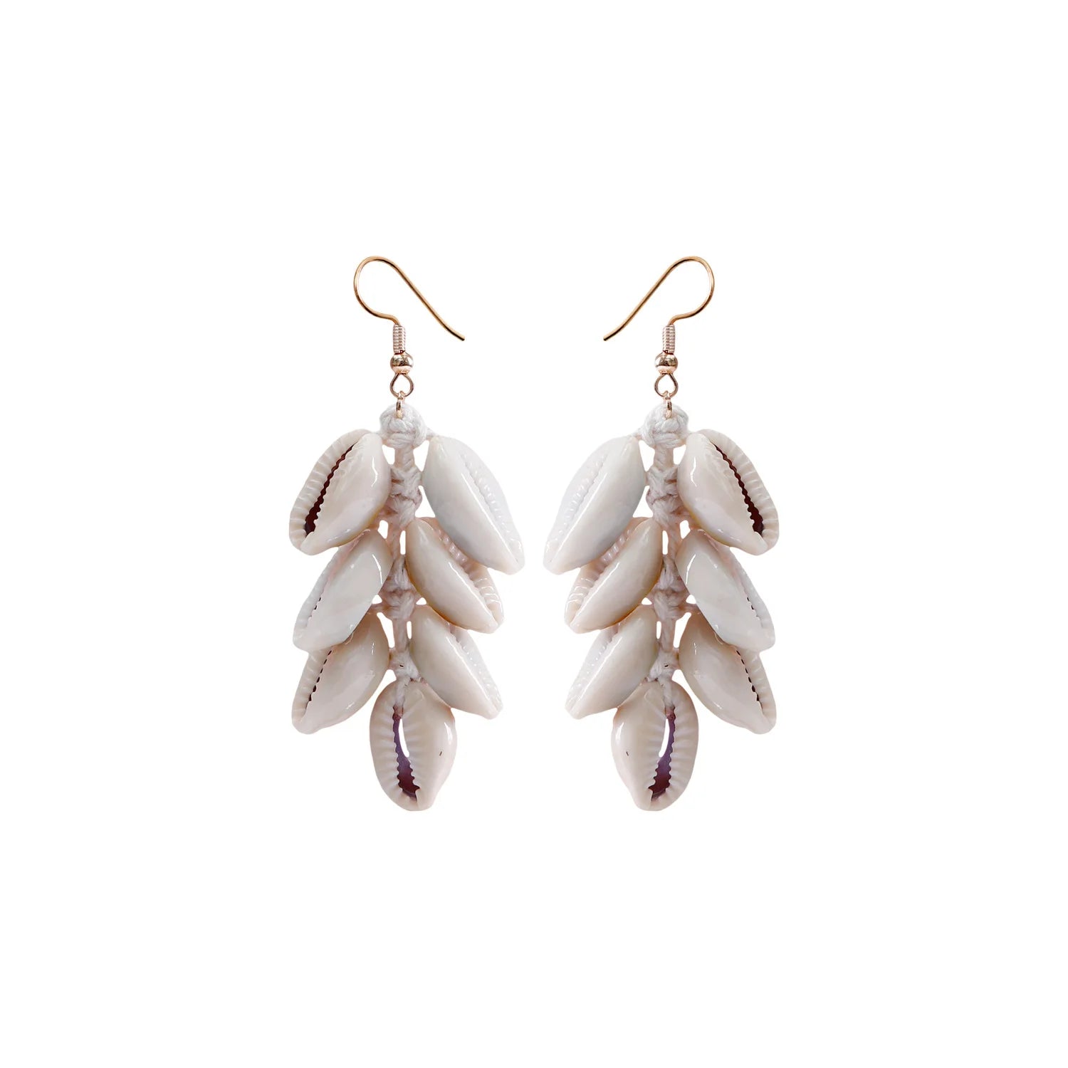 Bohemian Conch Shell Earrings Ocean Style Handmade Vintage Holiday Style Hand Woven Shell Earrings