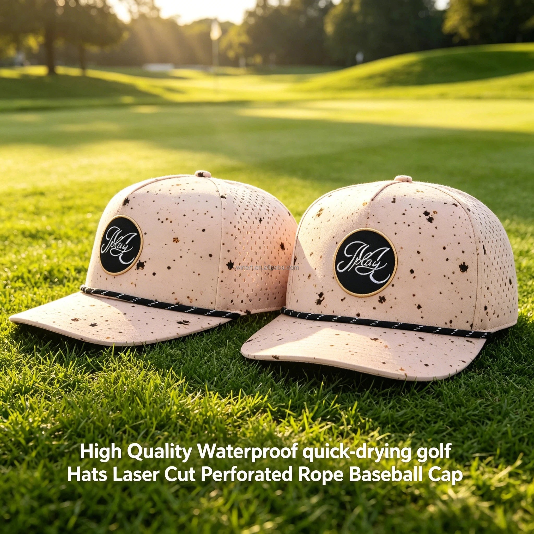High Quality Men's Golf Mesh Hat Breathable Gorras Baseball Cap With Woven Patch Embroidery Logo Customizable for Fishing Sports
