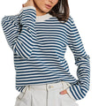 2024 Autumn Striped Knit Sweater New Teenager Pullover Sweater O Neck Knitted Top