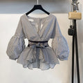 Spring New Blouses Detachable Sailor Waist Bow Tie Long Sleeve White Color Shirts Japan Style Temperament Sweet Blusas