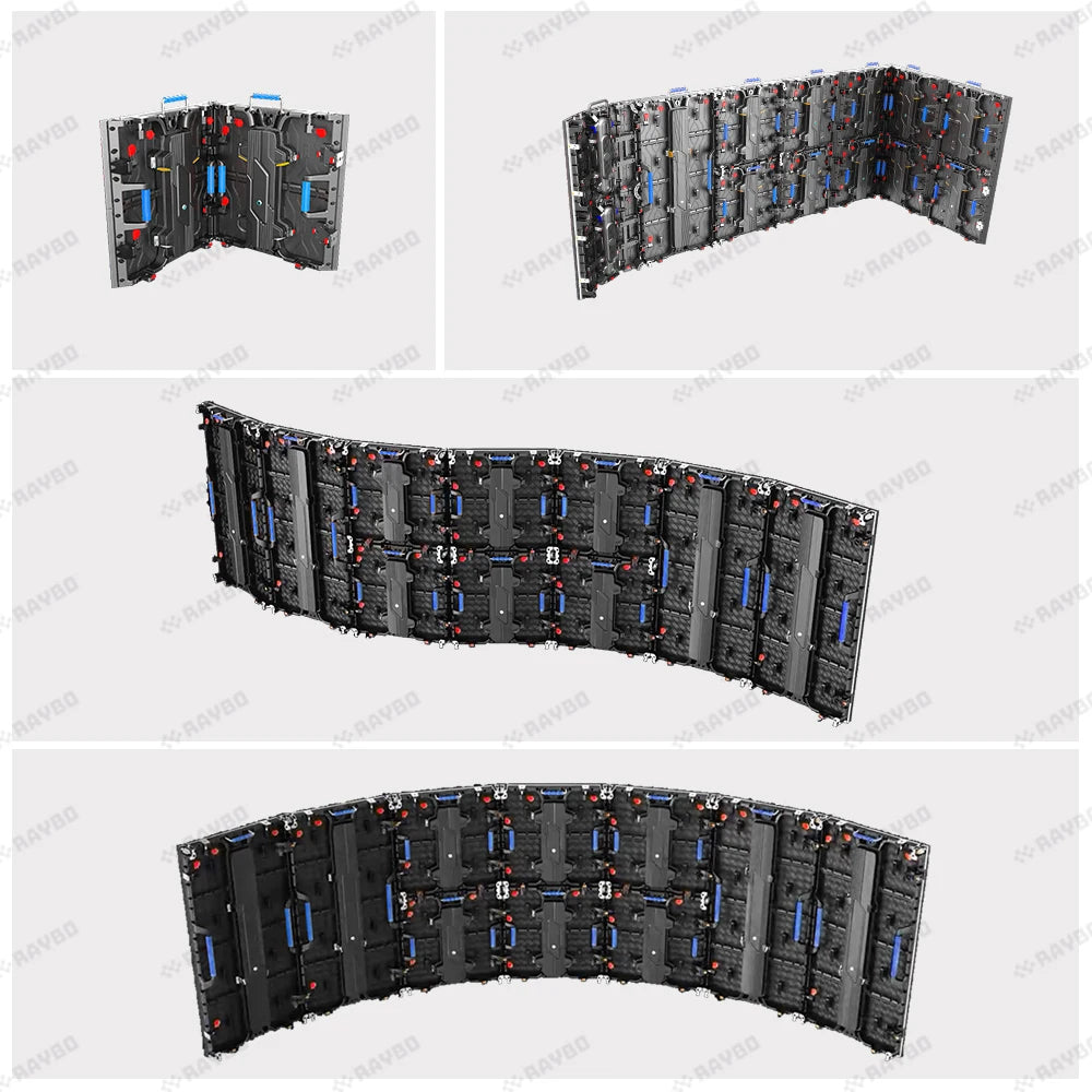 RAYBO Indoor LED Display Rental P3.91 Video Wall System with Flexible Cabinets and Right-angle Interlocking for Stage Events
