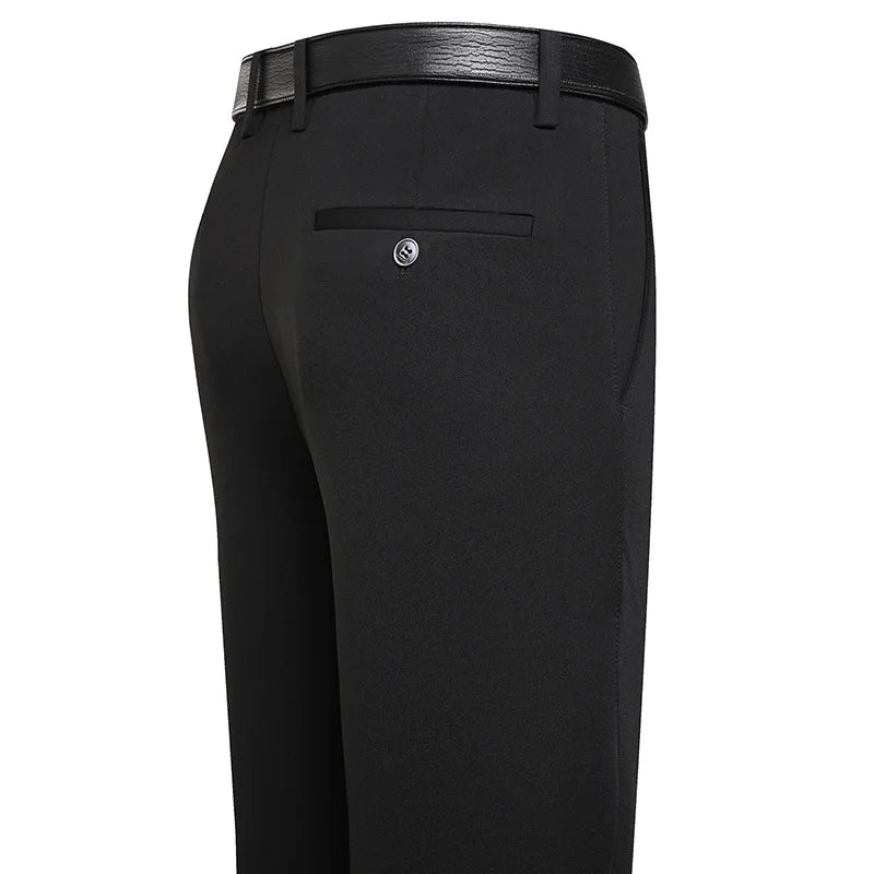Casual Pants Men New Business Fashion Slacks Elastic Straight Trousers Male Plus Size Big  Pants