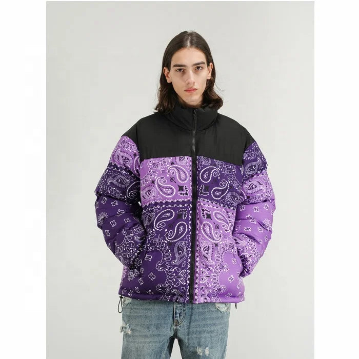 OEM Private Label Men Custom Stock Dropshipping Bandana Bomber Jacket Custom logo