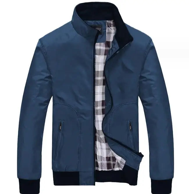 Custom Logo New Fashion Cotton Casual Streetwear Long Sleeve Autumn Stand Collar Men's Outdoor Windproof Jacket