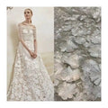 Vivid 3D Flower Cotton Lace Embroidery 100% Polyester Stage Dress Fabrics Sheer for Sleepwear & Stage Use