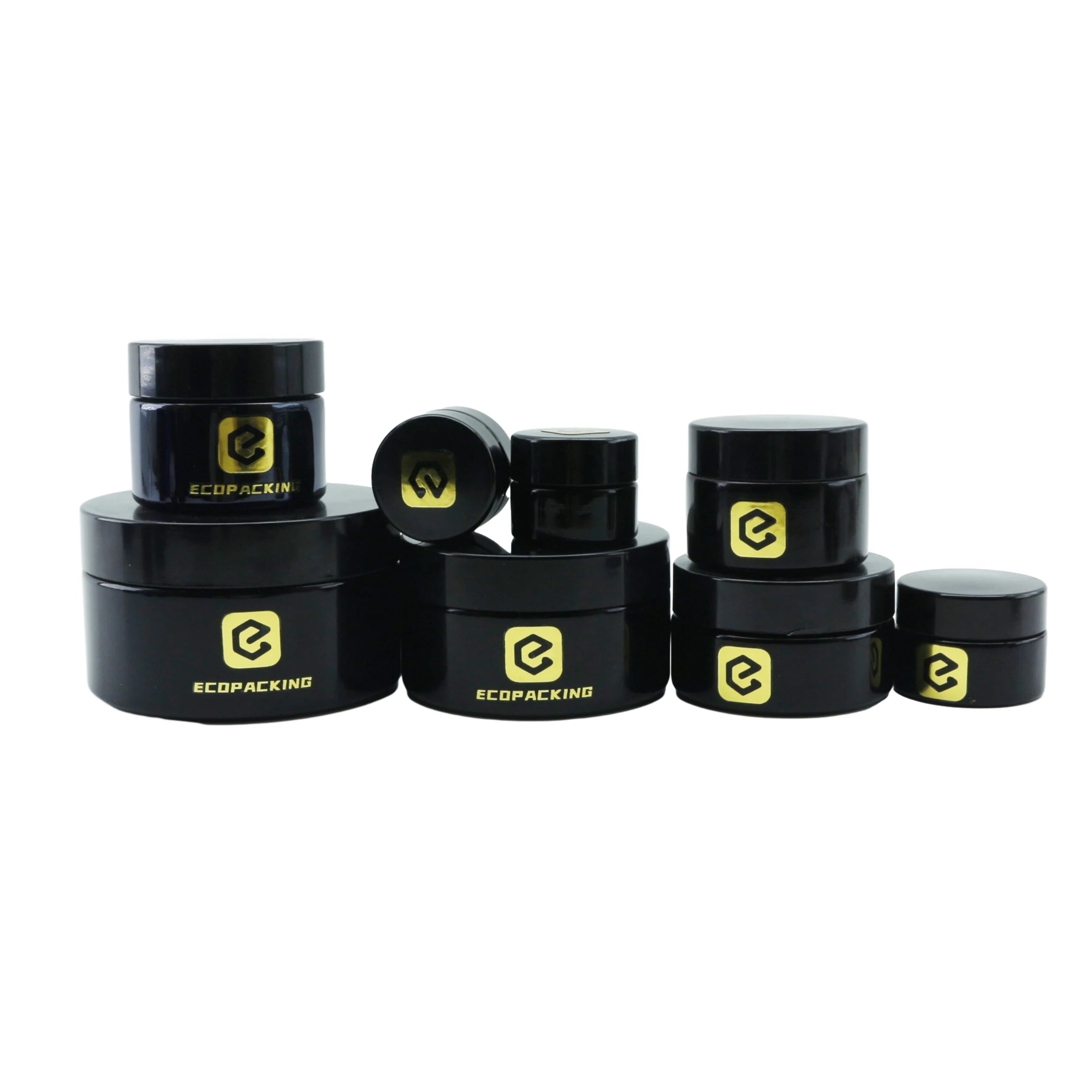 Empty Small Glass Jar UV Black Packaging Jar 5ml 5g Round Glass Concentrate Jar With Lid