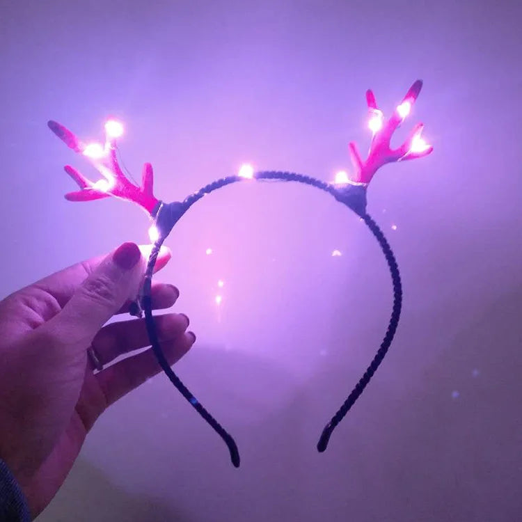 Factory Price LED Headband Antler for Children Gift Decoration Deer Head Hoop Factory Price Merry Xmas New Year Kids Gift
