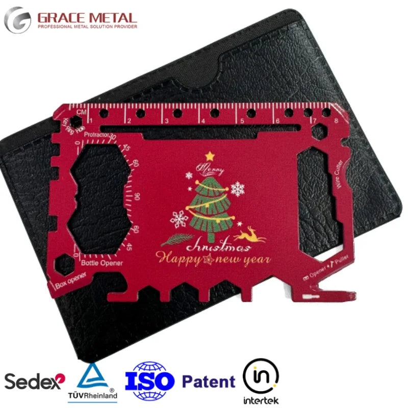 Custom Logo 46-Function Stainless Steel Credit Card Multi-Tool-Business Promotional Gift with Custom Color
