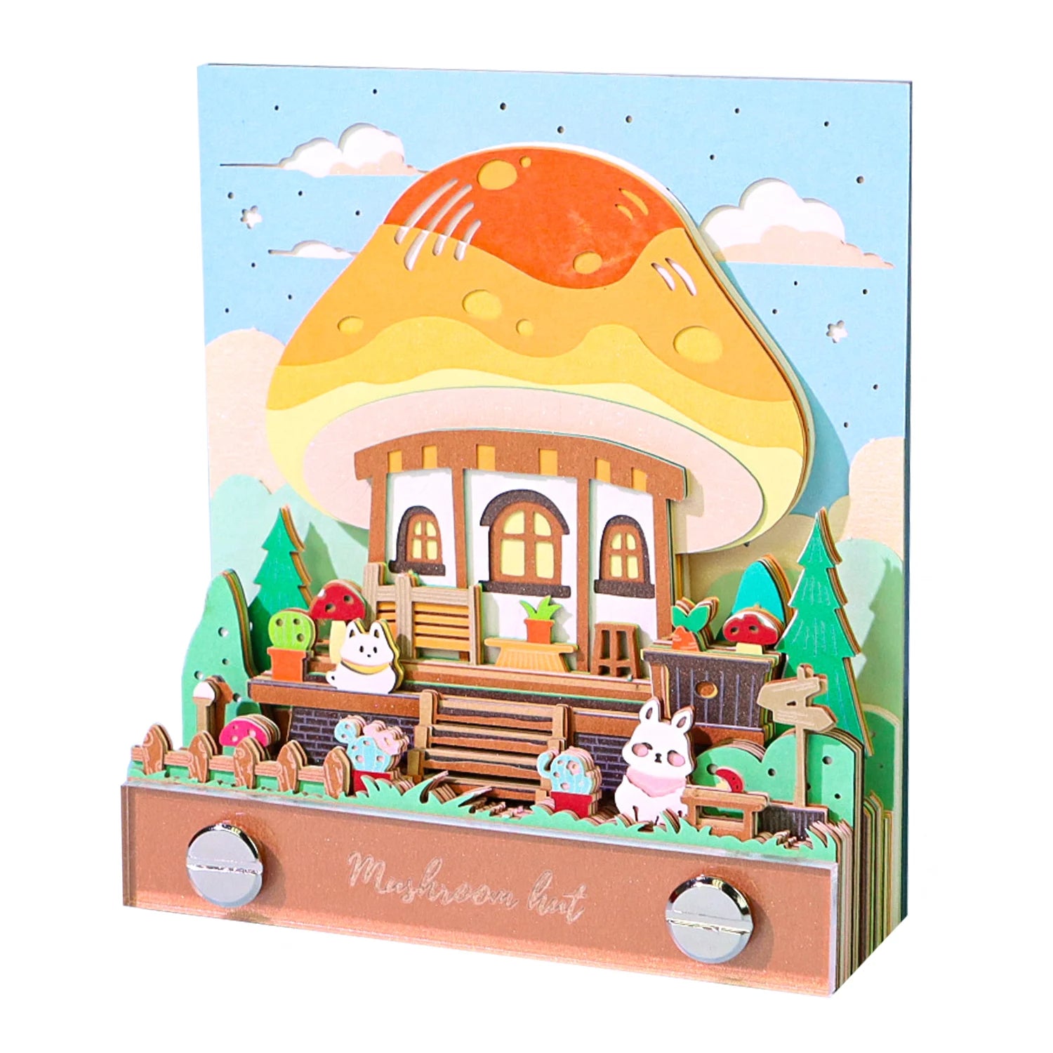 2027 Omoshiroi Block 3D Memo Pad 95-Page 3D Notepad Calendar Mini Mushroom School Supplies Loose Leaf Cute Mini Block Notes Pad