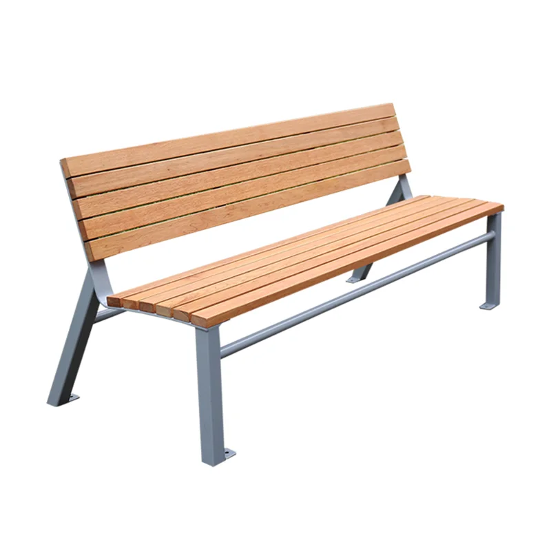Outdoor Park Plastic Wood Bench Seat Outside Street Antique Hardwood Bench Seating Public Garden Patio Chair Bench with Back