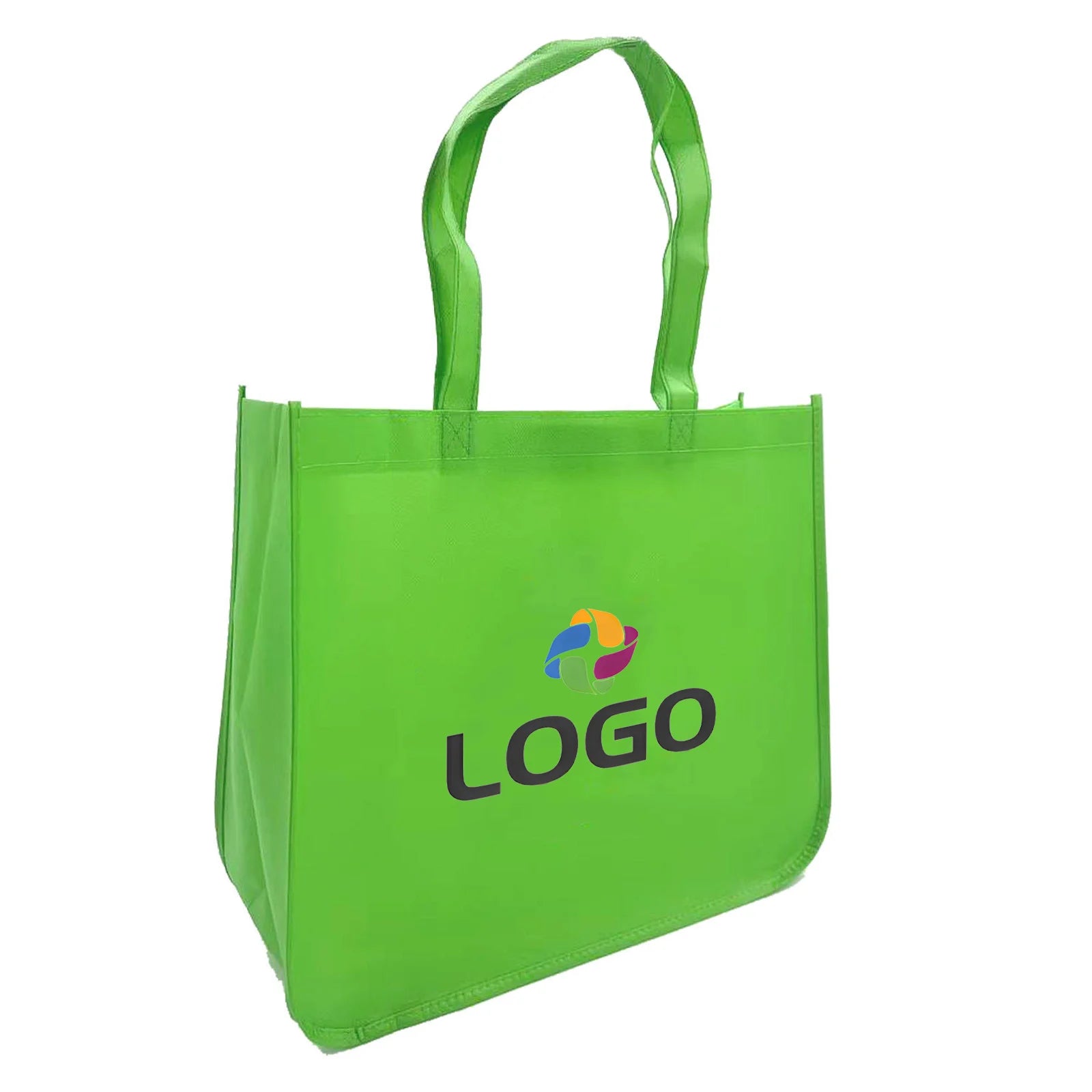 Custom Logo Eco-Friendly Reusable Non-Woven Tote Shopping Bag Lemon Pattern Waterproof PP Plastic Material for Gifts