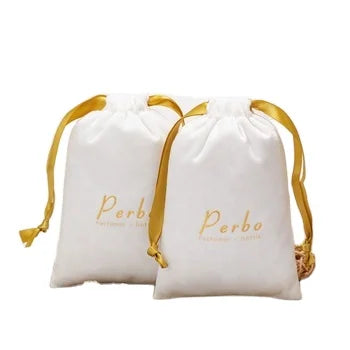 Custom Logo Printed Velvet Drawstring Cosmetic Bags With Custom Printed Logo Promotional Dust Gift Bag