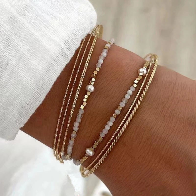 High End PVD 18K Gold Plated Fine Dainty Twist Rope Bangle Bracelet Stainless Steel Jewelry