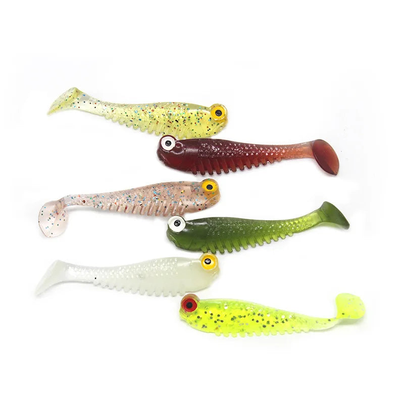 Hessen 5.5cm 1.2g 7cm 2.8g 10Pcs/bag Artificial Luminous Soft Fishing Leurre Minnows Souple Plastic Cheap Fishing Lures Bait