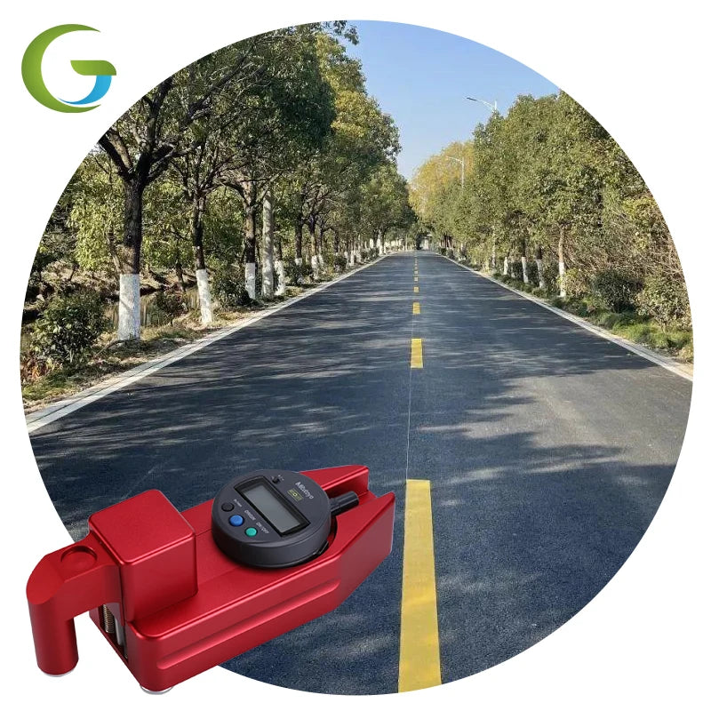 0.02MM Red Road Marking Thickness Gauge Meter 1-Year Warranty for Efficient Pavement Markings