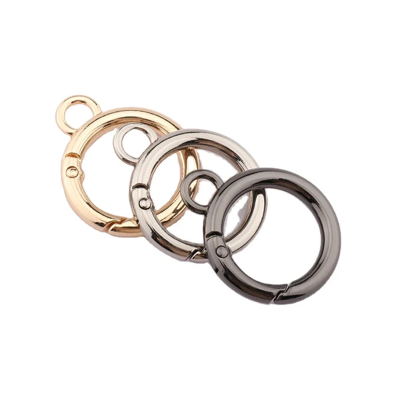 Metal Spring Gate Electroplated Silver/Gold/Gun Black O Ring Keyring Handmade Bag Accessories Opening Hook Snap Carabiner Small