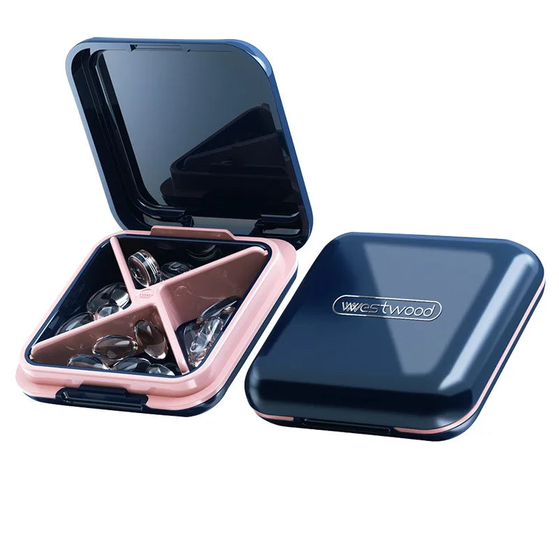 Eco-Friendly Flexible Medicine Storage Pill Box Organizer with Square Design Portable Dispenser