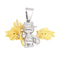 Hip Hop Little Devil Pendant Necklace Stainless Steel Gold Wing Angle Demon Slayer Pendant Personalized Mens Jewelry Goth Style