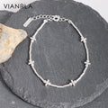 VIANRLA 925 Sterling Silver Spliced Tubular Bracelet Simple Design Minimalist Women Jewelry Gift Drop Shipping