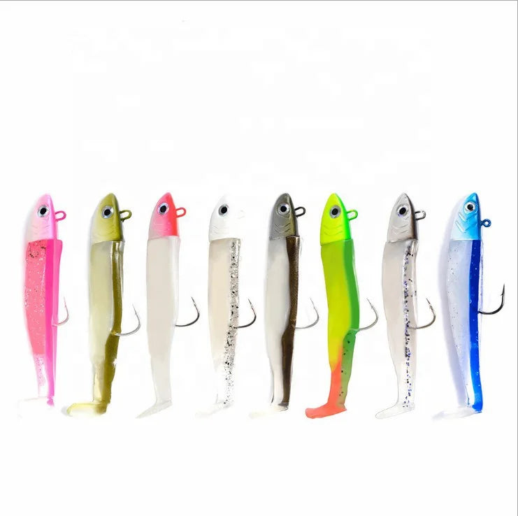 5g 12g 25g Black Minnow  Plastic Swimbait  Fishing Soft Bait Soft Lure with Jig Head