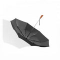 Men's 3-Fold Automatic Open Umbrella with Wooden Handle Carved Logo Foldable Design