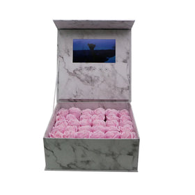 Popular White Rose LCD Screen Video Gift Box 7inch with Autoplaying Switch ROMANCE Style for PARTY/WEDDING MEMORY