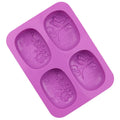 DIY Handmade Silicone Molds for Soap Bath Bomb Mold Cold Process Making Supplies 4 Cavity Oval Rose Pattern Soap Mold