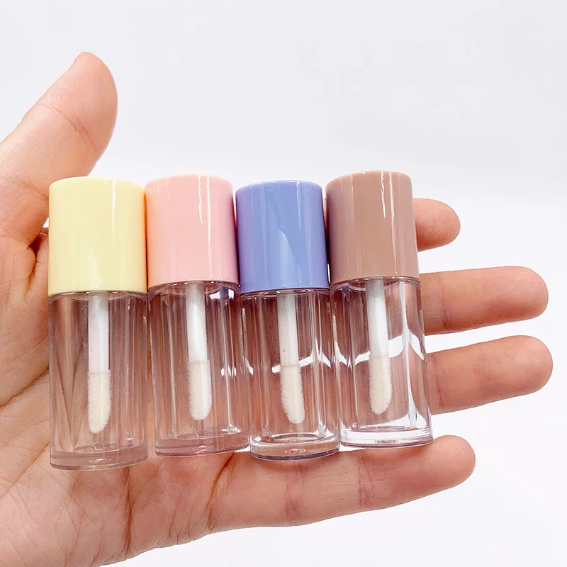 Plastic Tube Gold pink Lip Gloss Container Empty Lip Gloss Tube Packaging 6ml  Clear Empty Bottle Lip Glaze Tubes