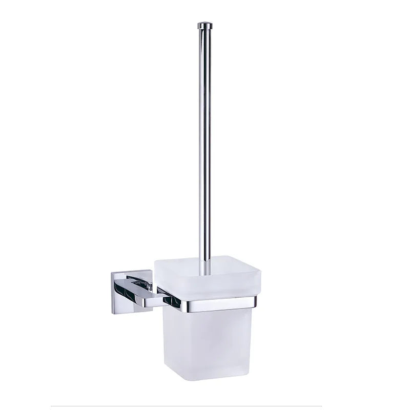 Modern Wall-Mounted Bathroom Accessory Set Metal Towel Rack & Soap Dish with Brass Finish Includes Toilet Brush Holder